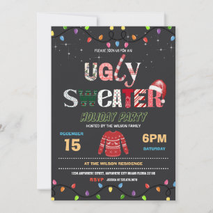 Ugly Christmas Sweater Holiday Party Invitation