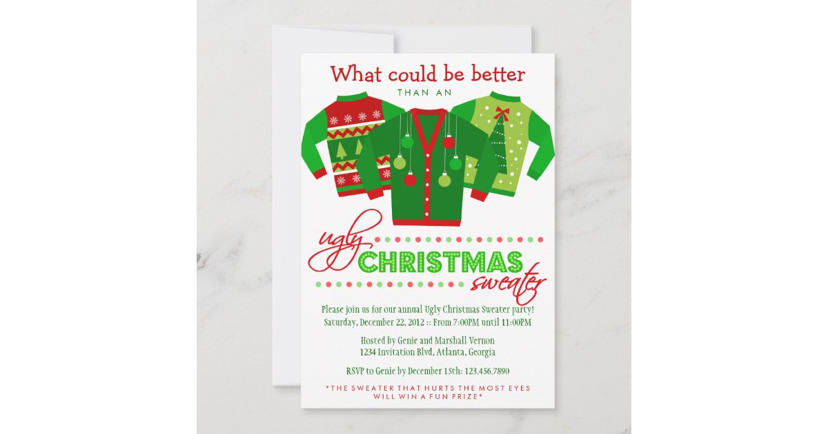 Ugly Sweater Christmas Party Invitation Printable