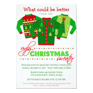 Ugly Holiday Sweater Party Invitations 4