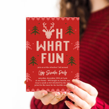 Ugly Christmas Sweater Holiday Party Invitation by berryberrysweet at Zazzle