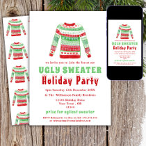 Ugly Christmas Sweater Holiday Party Invitation