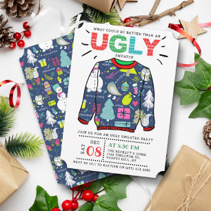 Ugly Christmas Sweater Holiday Party Invitation