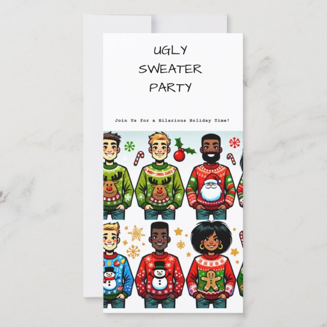 Ugly Christmas Sweater Holiday Party Invitation (Front)
