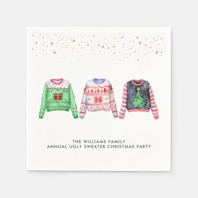 Ugly Christmas Sweater | Holiday Party Napkins (Front)