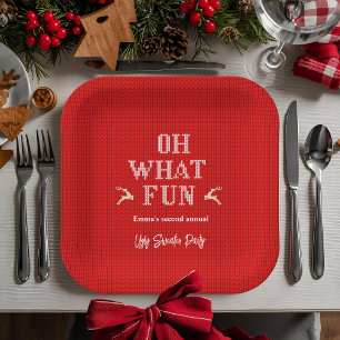Ugly Christmas Sweater Holiday Party Paper Plates