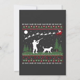 Ugly Christmas Sweater Hunting Season Santa Holiday Card