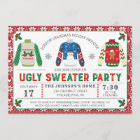 Ugly Christmas Sweater Invitations Party Invite