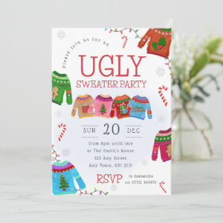 Ugly Christmas Sweater Jumper Party Invitation
