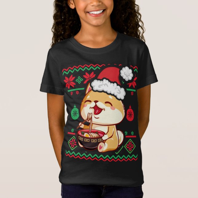 Ugly Christmas Sweater Kawaii Anime Shiba Inu Eati (Front)