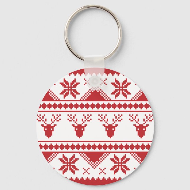 ugly christmas sweater keychain (Front)