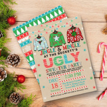 Ugly Christmas Sweater Kraft Holiday Party Invitation
