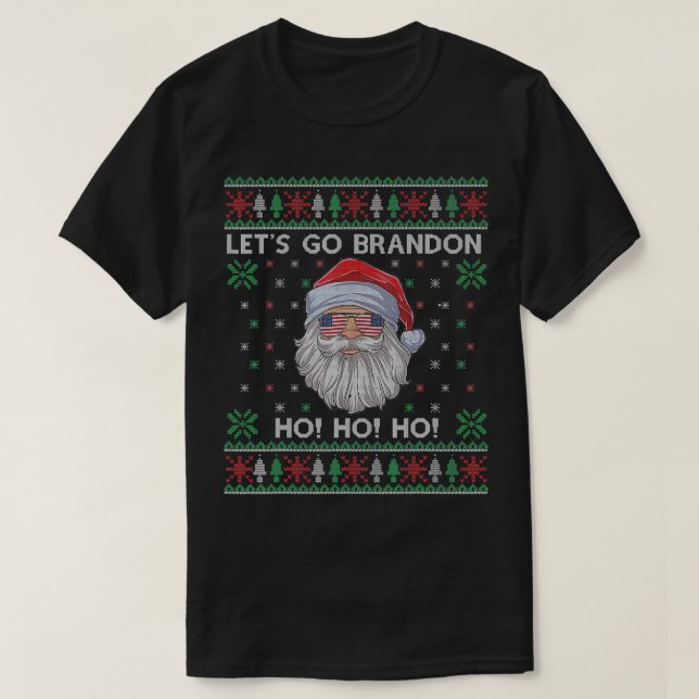 Ugly Christmas Sweater Let's Go Santa Brandon Amer (Design Front)