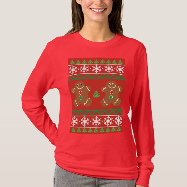 Ugly Christmas Sweater Long-Sleeve Women's Shirt (Front)
