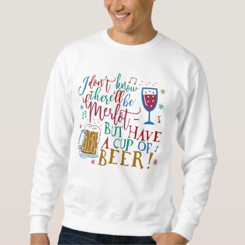 Ugly Christmas Sweater Merlot Wine Beer Humor