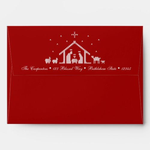 Ugly Christmas Sweater Nativity Christian Red Envelope