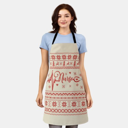 ugly christmas sweater nurse apron