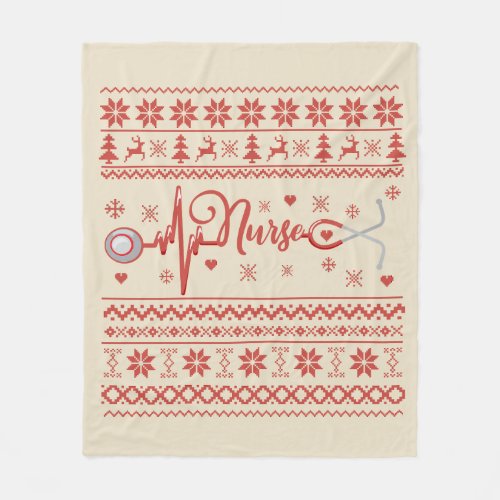 ugly christmas sweater nurse fleece blanket