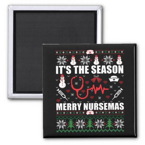 ugly christmas sweater nurse magnet
