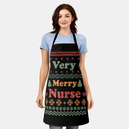 ugly christmas sweater nurse vintage apron
