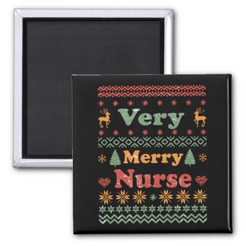 ugly christmas sweater nurse vintage magnet