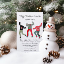 Ugly Christmas Sweater Pajama Party Invitation