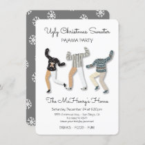 Ugly Christmas Sweater Pajama Party Invitation