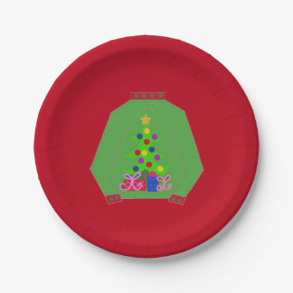 Ugly Christmas Sweater Paper Plates
