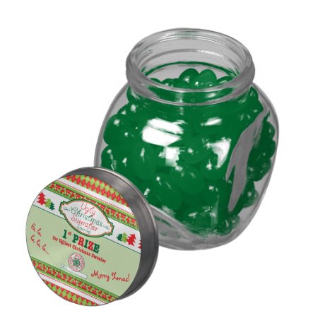 Ugly Christmas Sweater Party 1st Place Prize Xmas Glass Jar