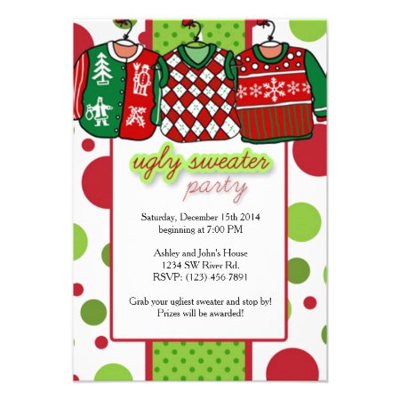 Ugly Christmas Sweater Party Card