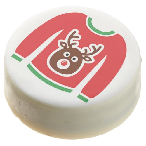 Ugly Christmas Sweater Party Deer Chocolate Dipped Chocolate Covered Oreo