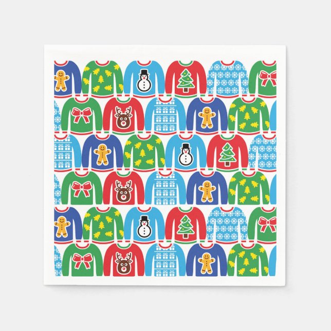 Ugly Christmas Sweater Party Holiday Xmas Party Na Napkins (Front)