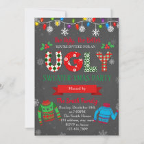 Ugly christmas sweater party invitation