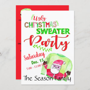 Ugly Christmas Sweater Party Invitation
