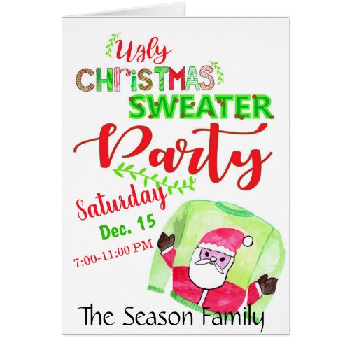 Ugly Christmas Sweater Party Invitation