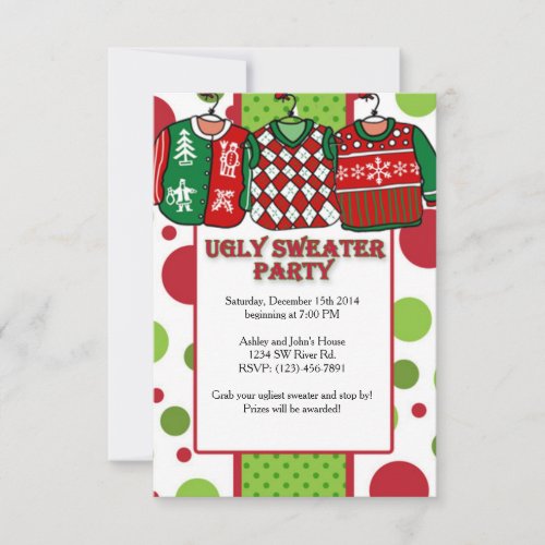 Ugly Christmas Sweater Party Invitation