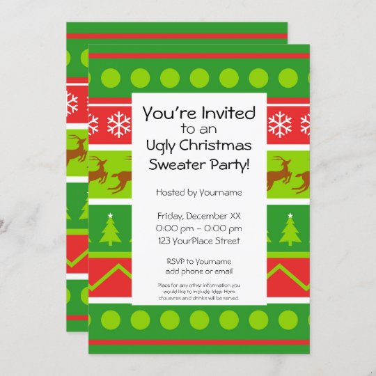 Ugly Christmas Sweater Party Invitation | Zazzle.com