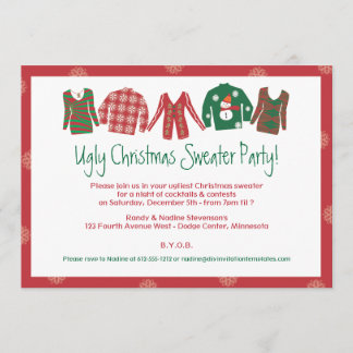 Ugly Christmas Sweater Party Invitation