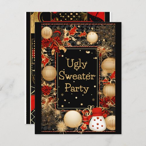 Ugly Christmas Sweater  Party  Invitation