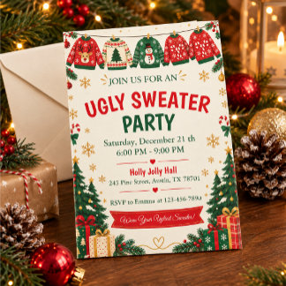 Ugly Christmas Sweater Party Invitation