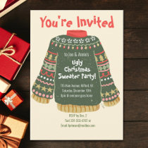 Ugly Christmas Sweater Party  Invitation