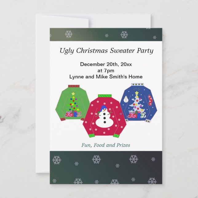 Ugly Christmas Sweater Party Invitation (Front)