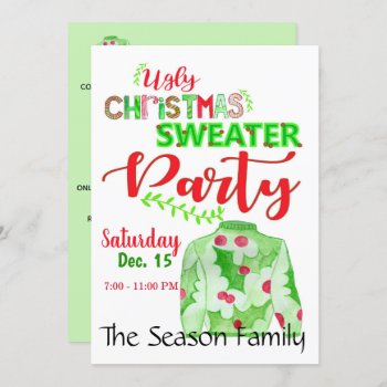 Ugly Christmas Sweater Party Invitation by PortoSabbiaNatale at Zazzle