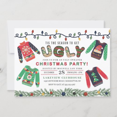 Ugly Christmas Sweater Party Invitation