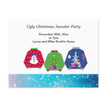 Ugly Christmas Sweater Party Invitation Postcard