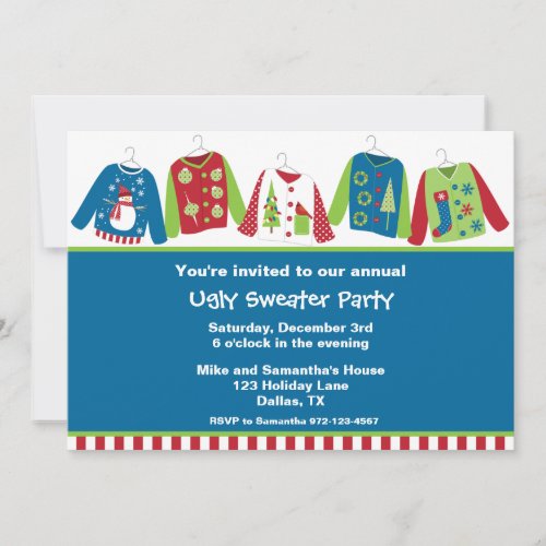 Ugly Christmas Sweater Party Invitations