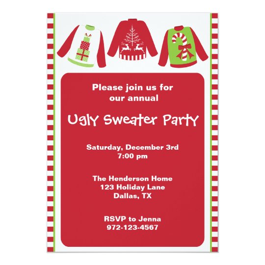 ugly christmas sweater party invitations zazzle com design your own christmas sweater