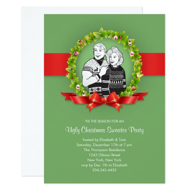 Ugly Christmas Sweater Party Invitations