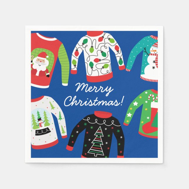 Ugly Christmas Sweater Party Napkins (Front)