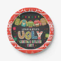 Ugly christmas sweater hot sale party plates