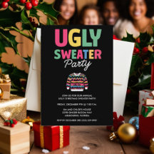 Ugly Christmas Sweater Party Prize Invitation Card